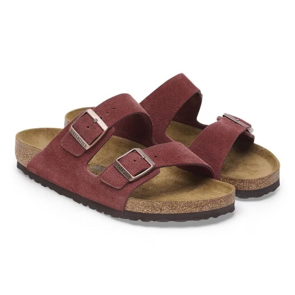 New Birkenstock Arizona Zinfandel Suede Leather Sandals 41